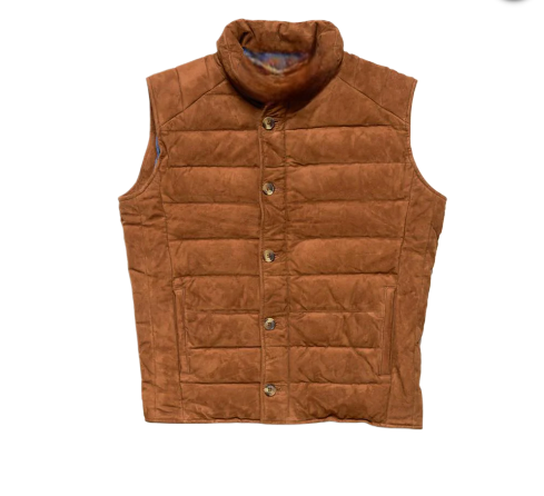Mens Jackson Suede Brown Leather Vest