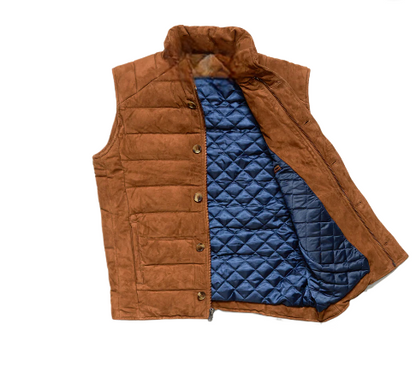 Mens Jackson Suede Brown Leather Vest