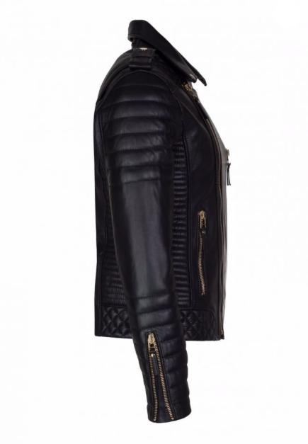 Mens Lambskin Motorcycle Black Leather Jacket