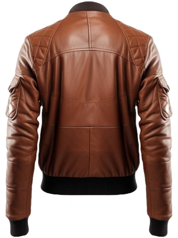Mens Leather Bomber Jacket