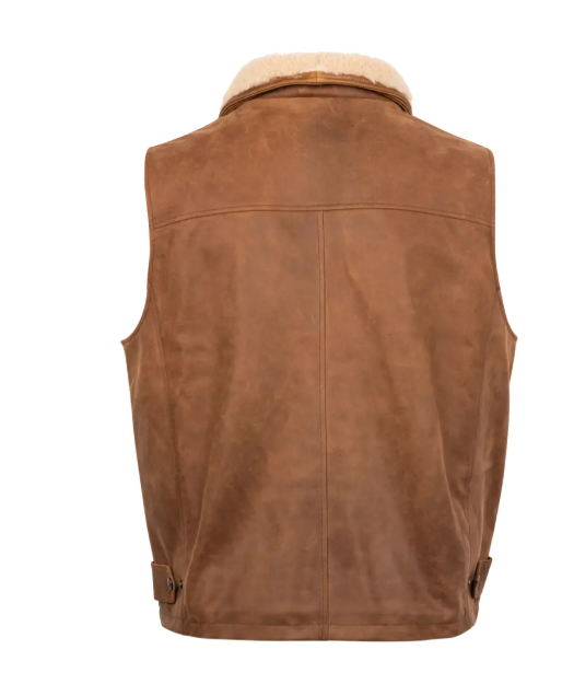 Mens Lone Pine Bourbon Classic Leather Vest