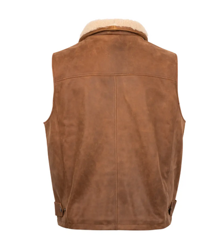 Mens Lone Pine Bourbon Classic Leather Vest