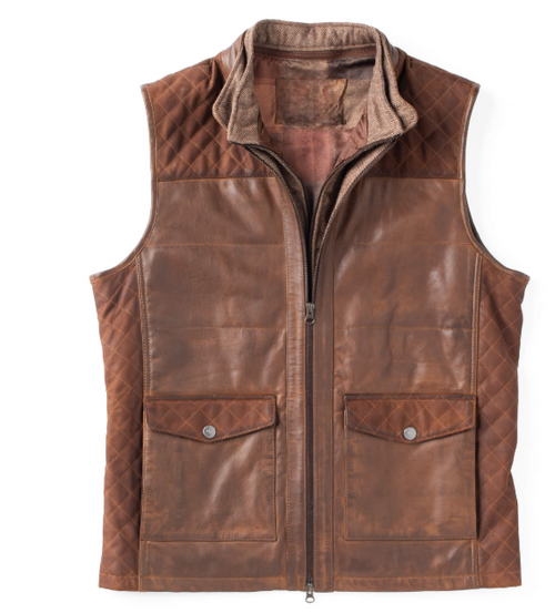Mens Madison Cave Creek Leather Vest