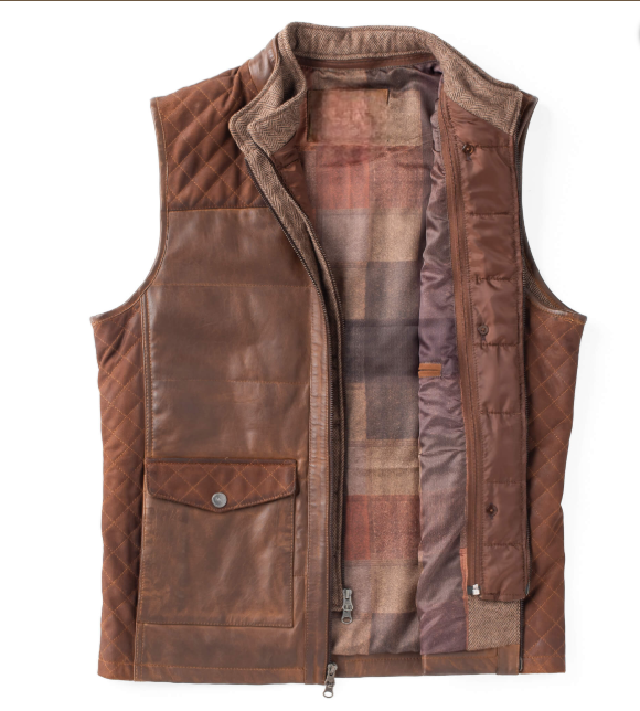 Mens Madison Cave Creek Leather Vest