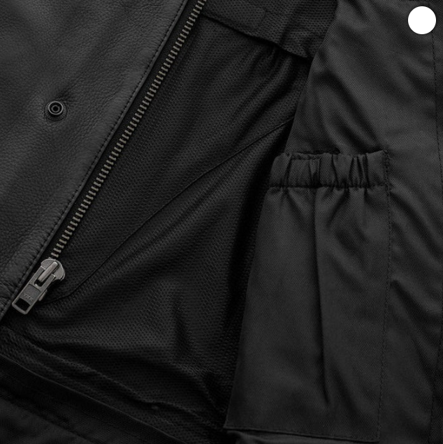 Mens Motorcycle Black Leather Vest