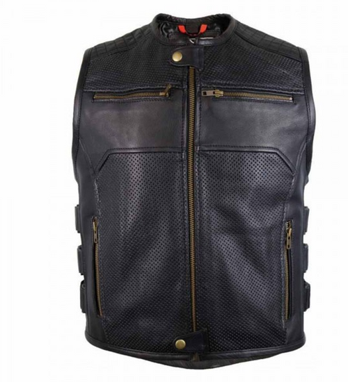 Mens Motorcycle Leather Vest