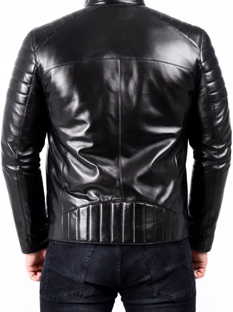 Mens Padded Leather Jacket