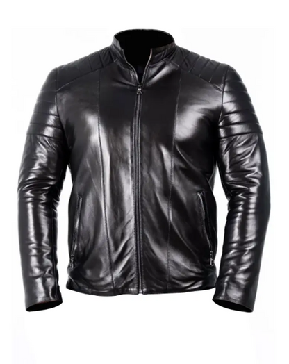 Mens Padded Leather Jacket