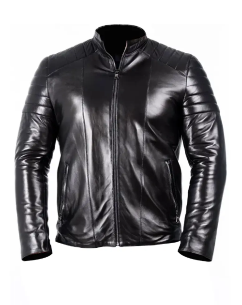 Mens Padded Leather Jacket