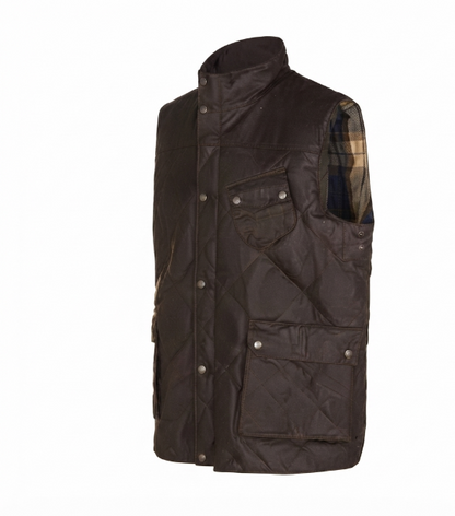 Mens Quilted Brown Leather Vest