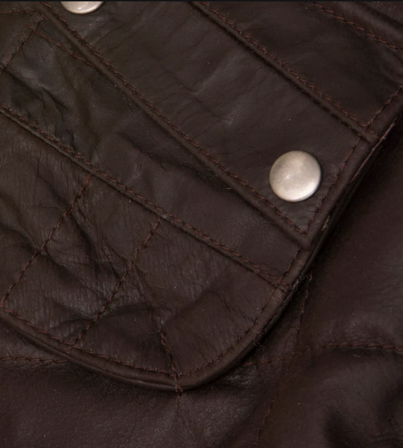 Mens Quilted Brown Leather Vest