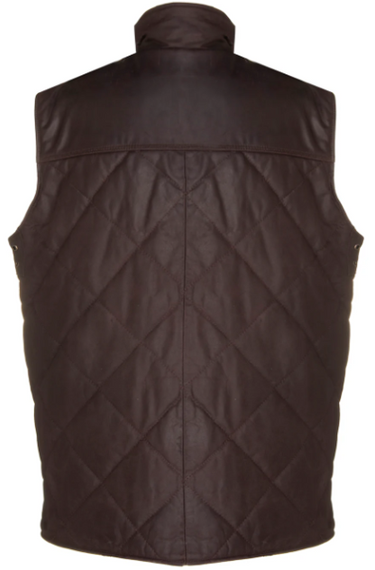 Mens Quilted Brown Leather Vest