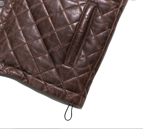 Mens Quilted Brown Leather Vest
