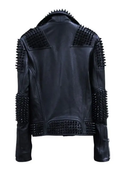 Mens Rock Punk Studded Biker Jacket