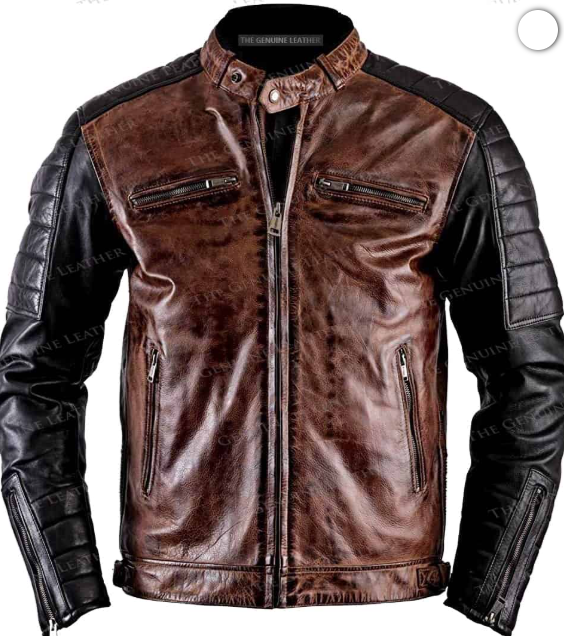 Mens Vintage Cafe Racer Leather Jacket