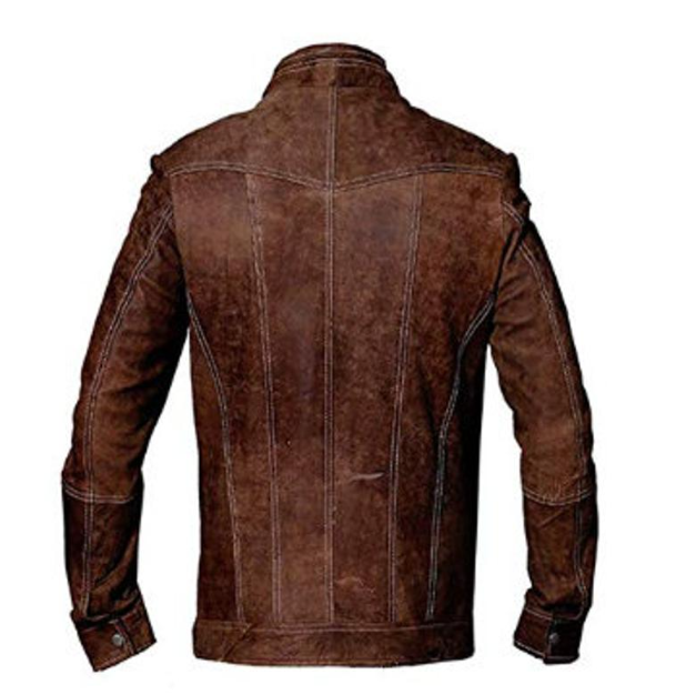 Mens Vintage Distressed Biker Leather Jacket