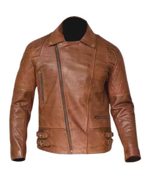 Mens Brown Biker Leather Jacket