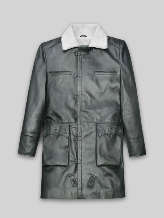 Metallic Lurex Gray Tom Hardy Trench Coat