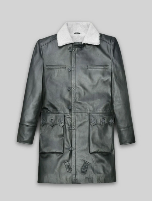 Metallic Lurex Gray Tom Hardy Trench Coat