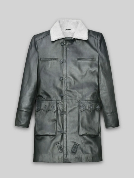 Metallic Lurex Gray Tom Hardy Trench Coat