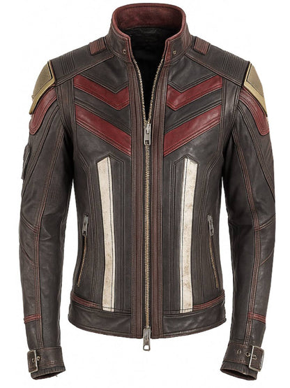 Musa Red Leather Jacket - Leather Jacket for Men Red