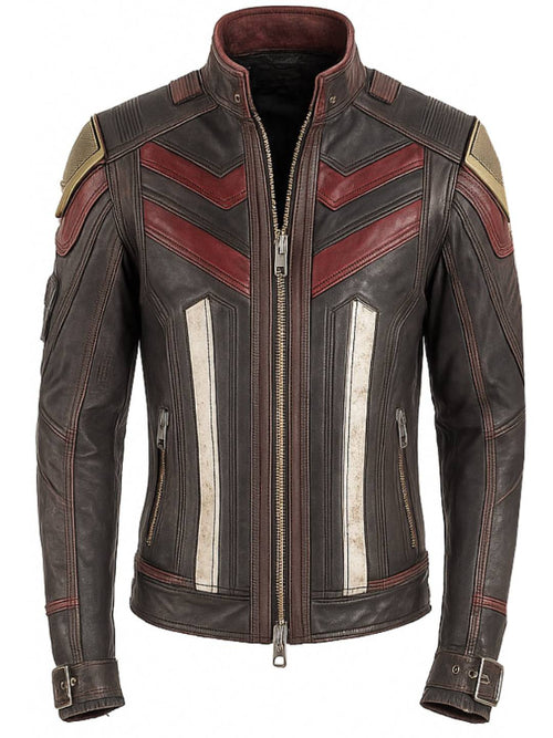 Musa Red Leather Jacket - Leather Jacket for Men Red
