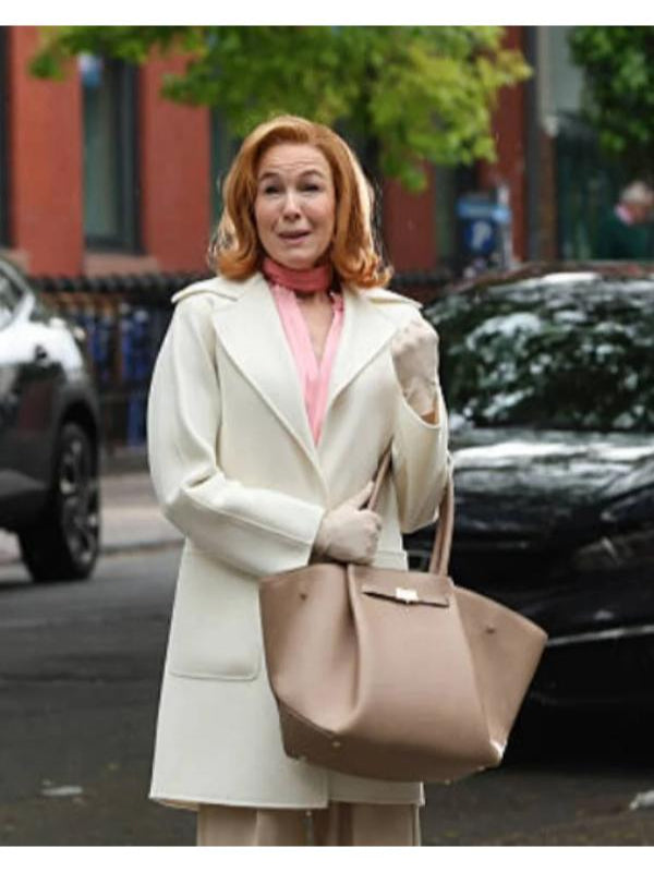 Renee Zellweger NYC 2025 Cream Coat