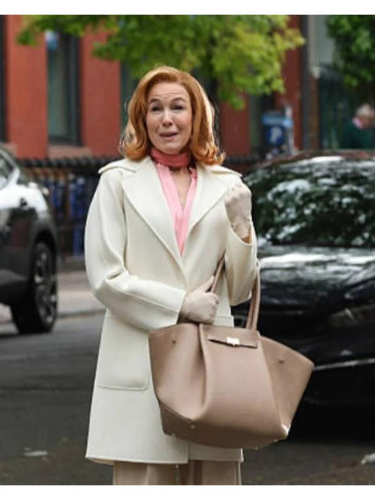 Renee Zellweger NYC 2025 Cream Coat