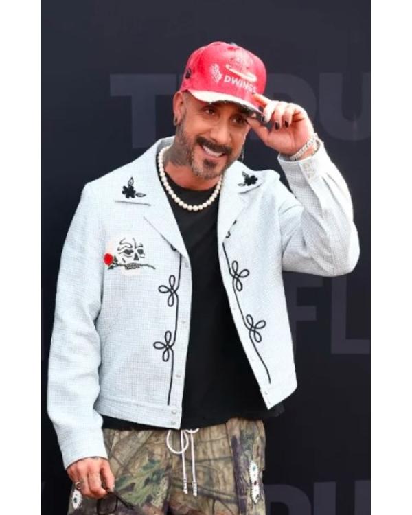 Tudum 2025 AJ McLean Skull Print Blue Jacket