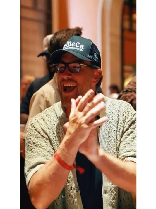 Travis Kelce 2025 Las Vegas Green Knitted Polo Shirt