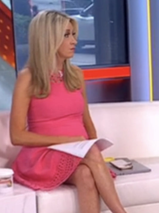 Outnumbered 2025 Kayleigh McEnany Hot Pink Knit Dress