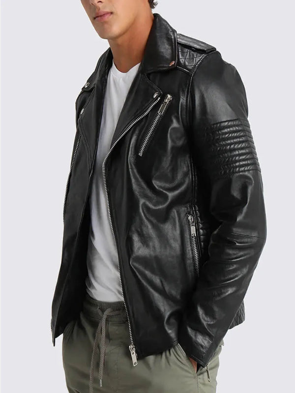 Andrew Moto Black Leather Jacket
