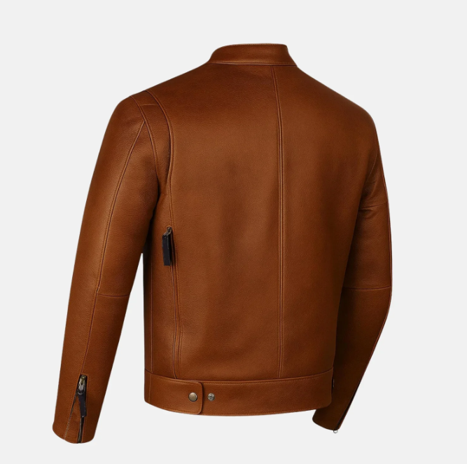 Phantom Streetwear Leather Biker Jacket with Utility Pockets