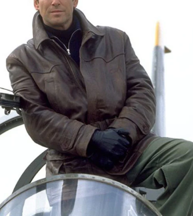 Pierce Brosnan Tomorrow Never Dies Leather Trench Coat