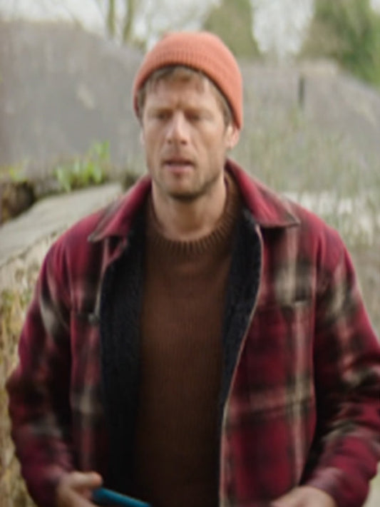 Playing Nice 2025 James Norton Red Plaid Shirt