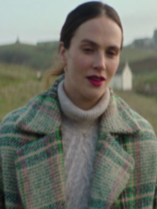 Playing Nice 2025 Lucy Lambert Green Plaid Coat