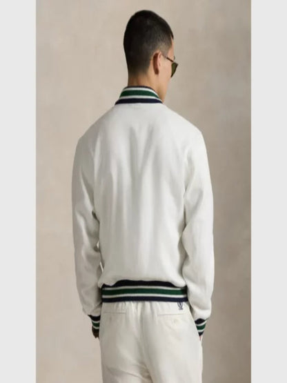 2025 US Open Linen White Bomber Jacket