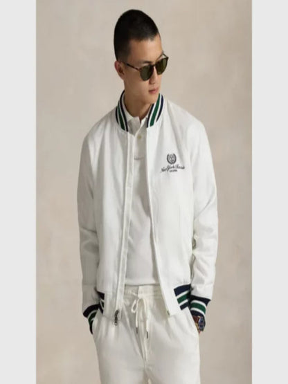 2025 US Open Linen White Bomber Jacket