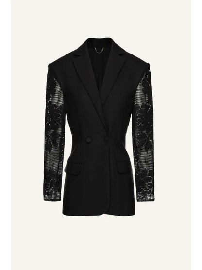 Press Junket 2025 Raechelle Banno Black Hourglass Blazer