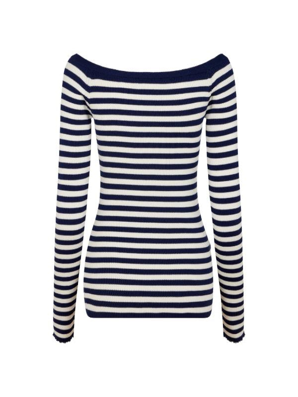 Press Junket 2025 Julia Louis-Dreyfus Striped Floral Sweater