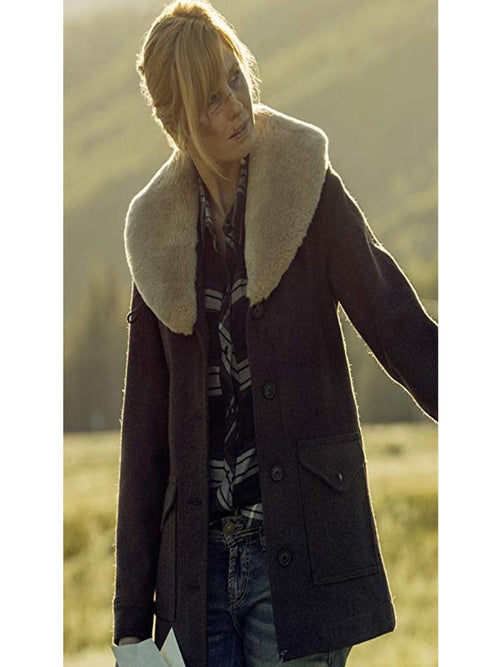 Pure Wool Yellowstone Beth Dutton Shearling Coat