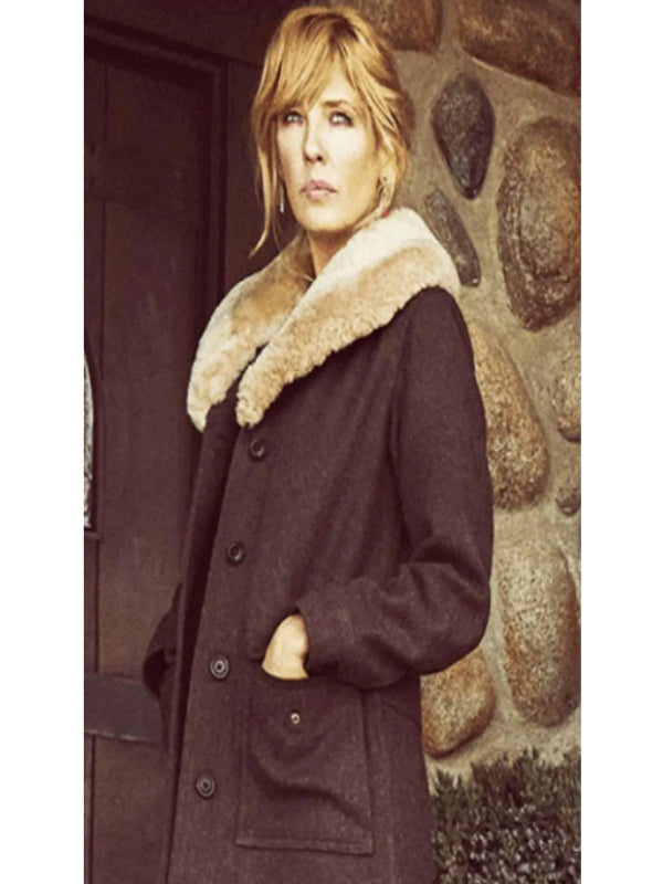 Pure Wool Yellowstone Beth Dutton Shearling Coat