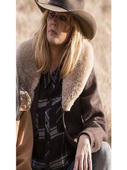 Pure Wool Yellowstone Beth Dutton Shearling Coat