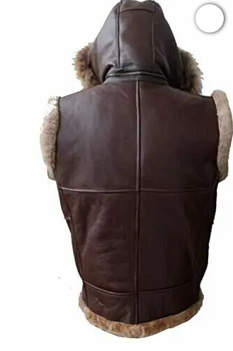 RAF B3 Brown Leather Fur Vest