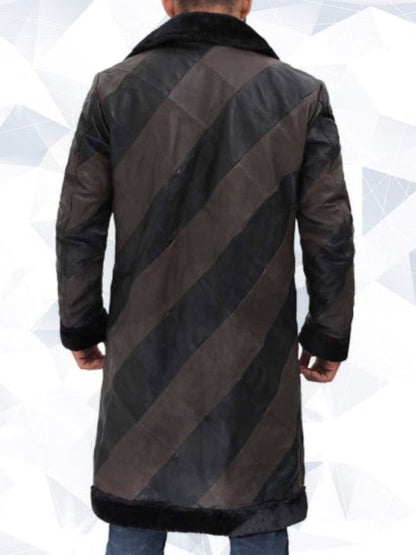 Ralph Two-Tone Long Men’s Shearling Leather Trench Coat