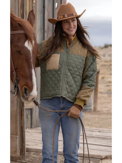 Ransom Canyon 2025 Minka Kelly Green Colorblock Puffer Jacket