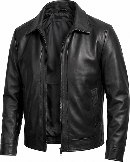 Mens Leather Jacket - Real Lambskin Classic Vintage Style
