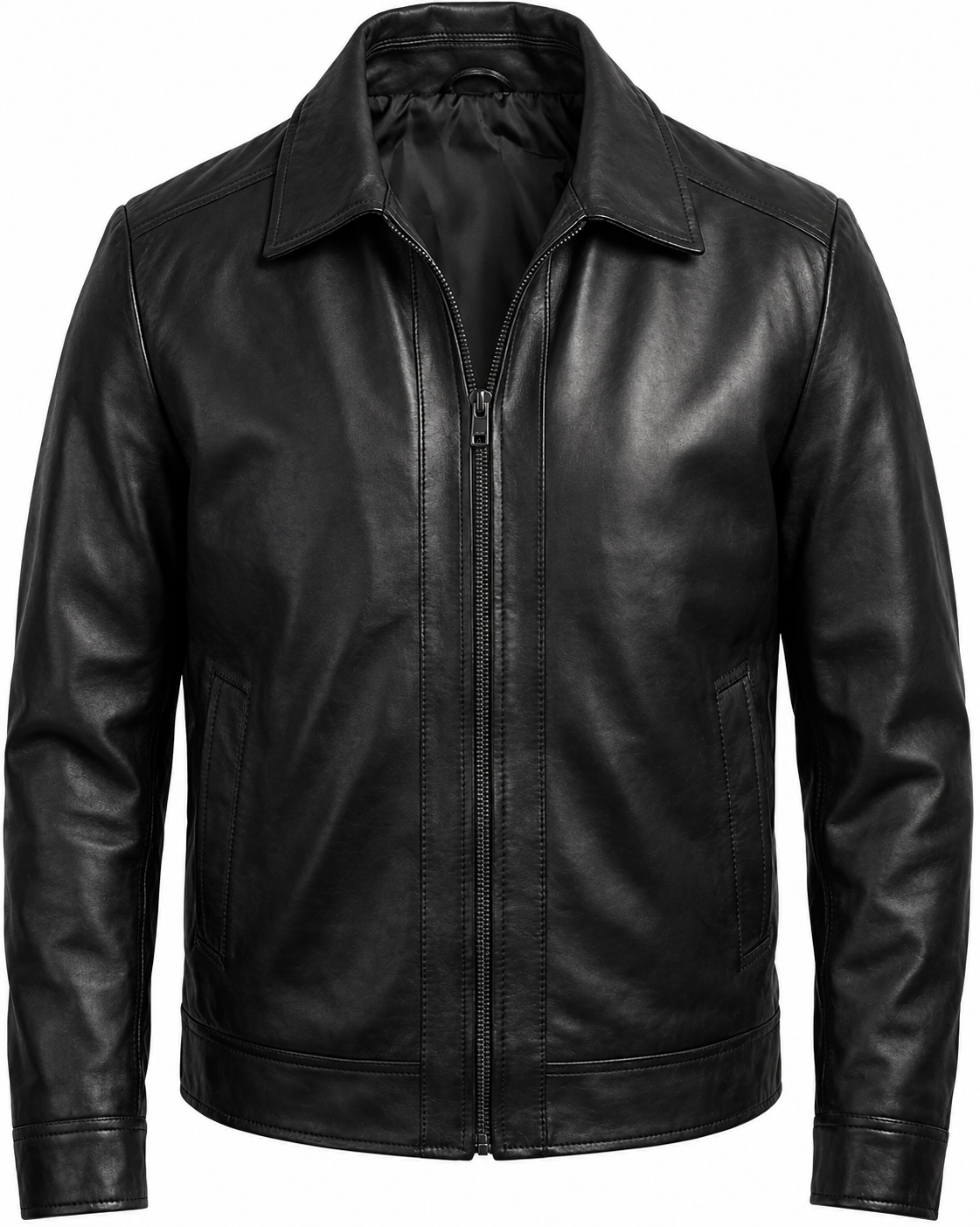 Mens Leather Jacket - Real Lambskin Classic Vintage Style