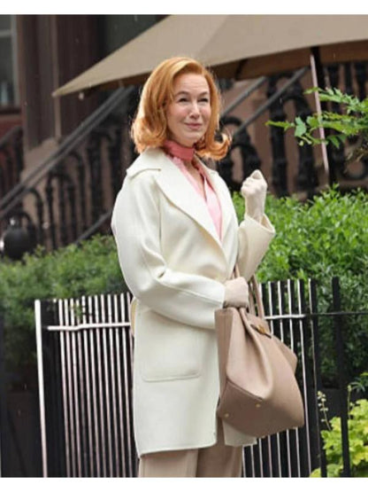 Renee Zellweger NYC 2025 Cream Coat