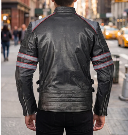 Retro Black Stylish Leather Jacket For Men